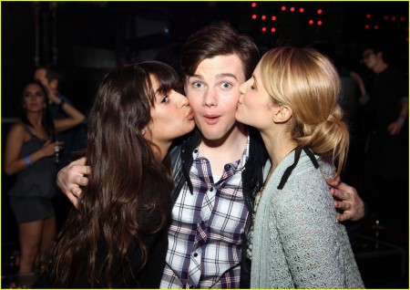 lea michele and dianna agron kiss. -PICTURED: Lea Michele, Chris
